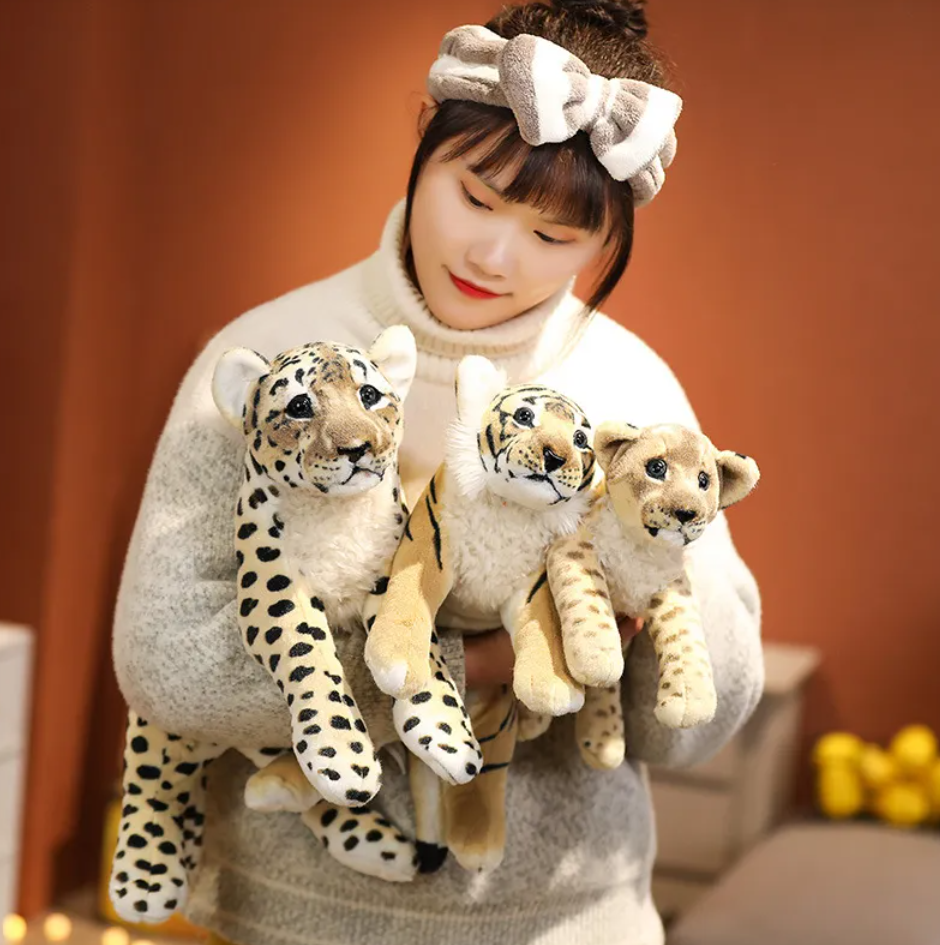 Lion/Tiger/Leopard Lifelike Plush Toy 39/48/58cm