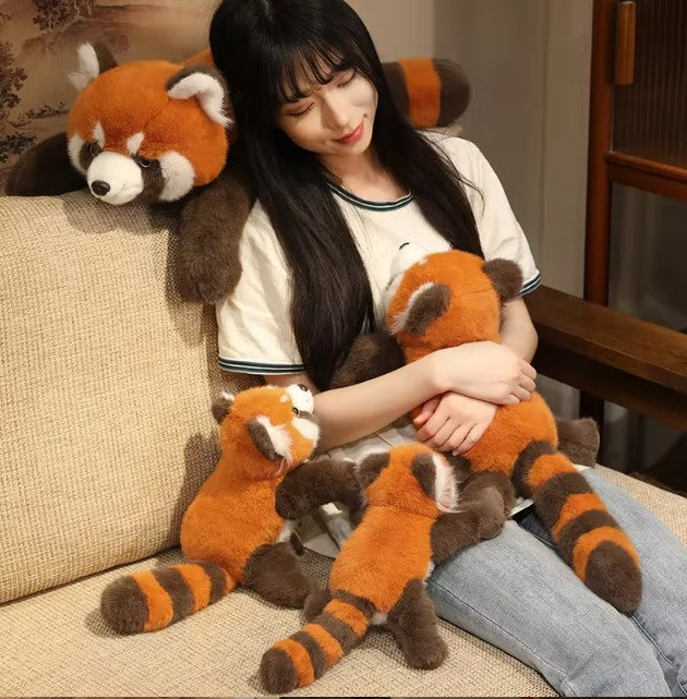 Cute Lying Red Panda/Panda Plush Toys 25-60cm - Black/Brown