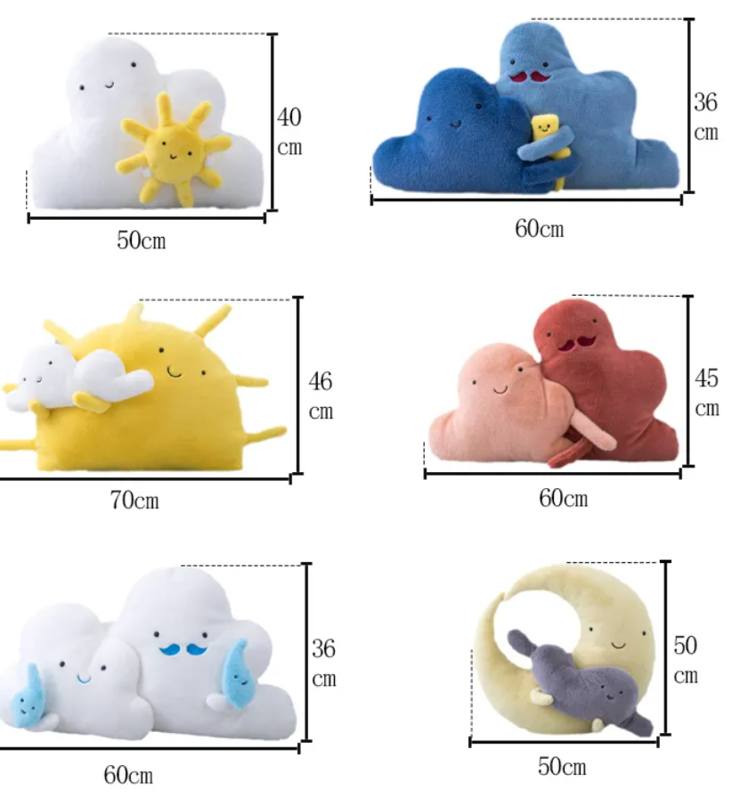 Sky Series Plush Toys (Sun/Cloud/Raindrop/Moon) - 5 Styles