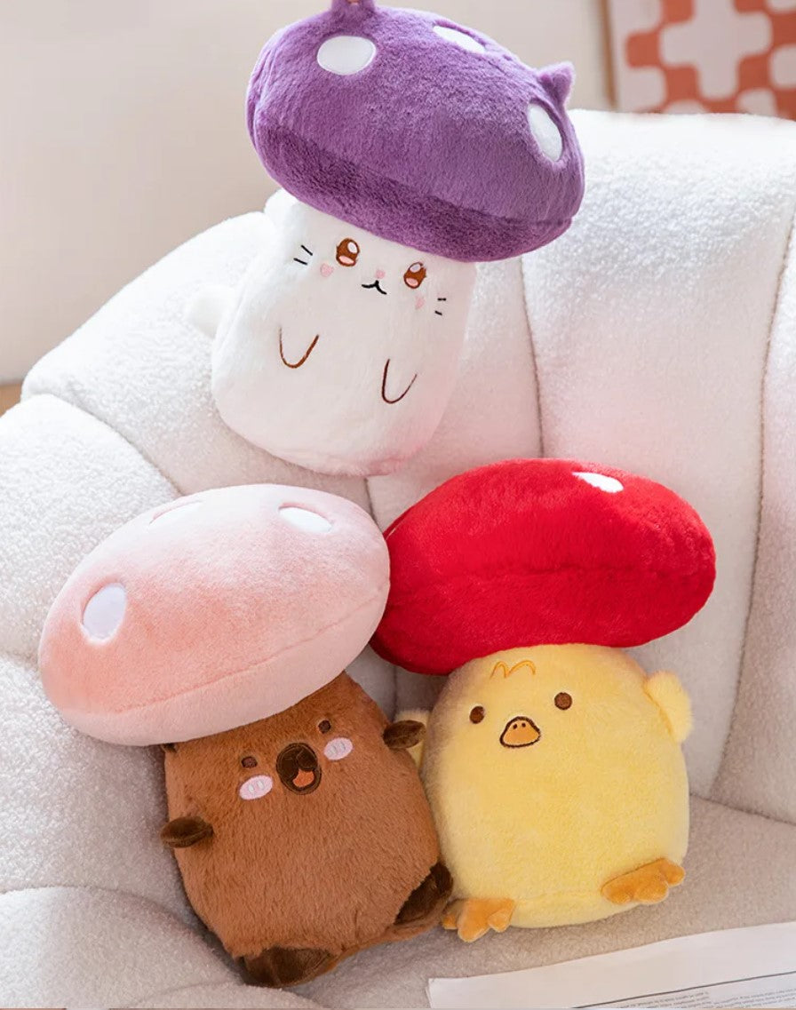 Funny Animal Mushroom Hybrid Plush Toys 32cm - Cat/Duck/Capybara