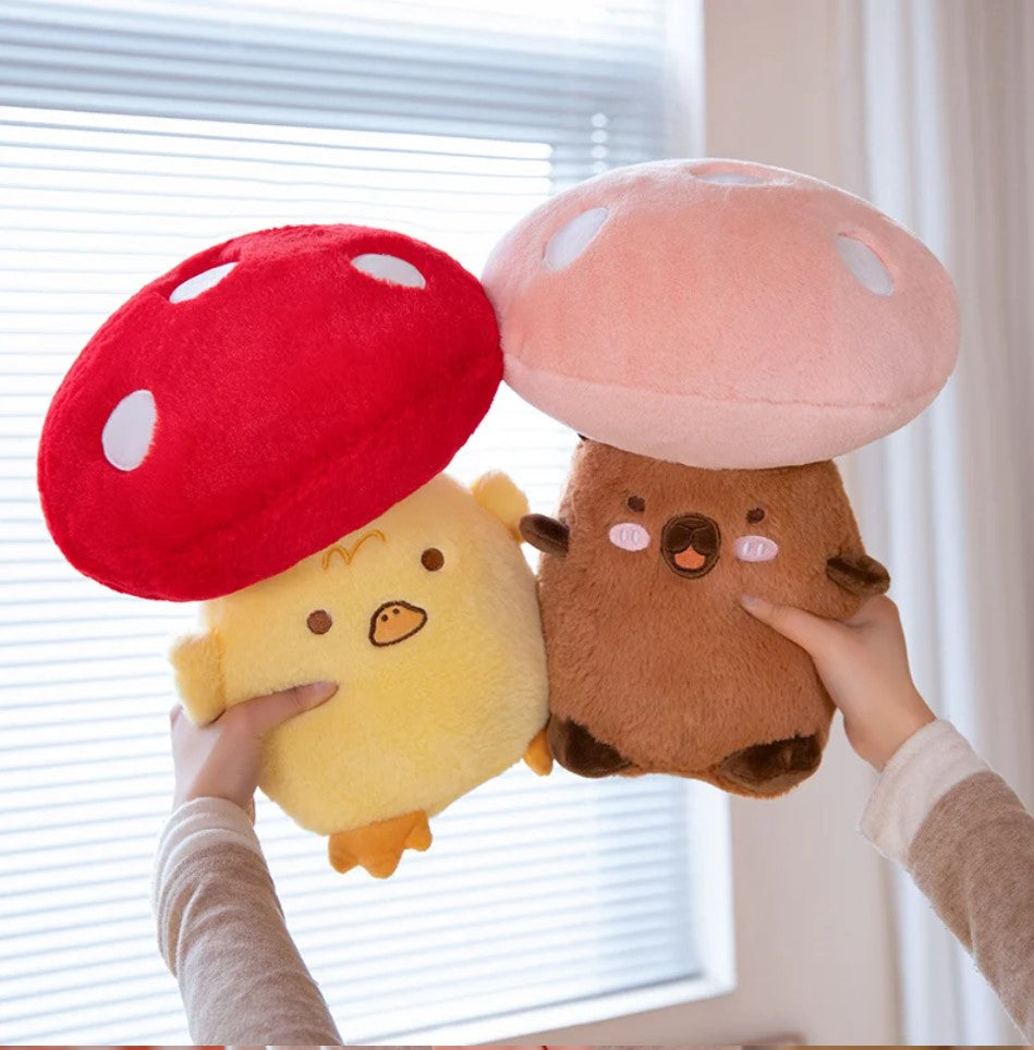 Funny Animal Mushroom Hybrid Plush Toys 32cm - Cat/Duck/Capybara