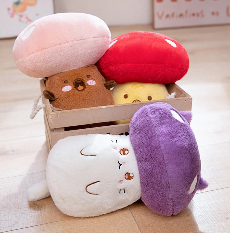 Funny Animal Mushroom Hybrid Plush Toys 32cm - Cat/Duck/Capybara