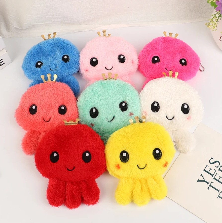 Cute Octopus Coin Purse Plush Keychains - 9 Colours