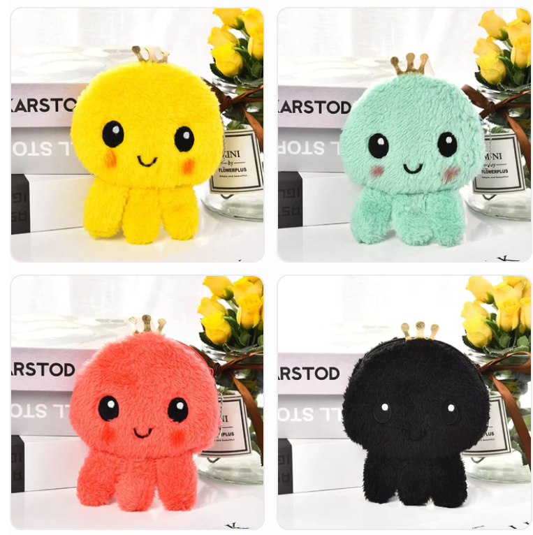 Cute Octopus Coin Purse Plush Keychains - 9 Colours