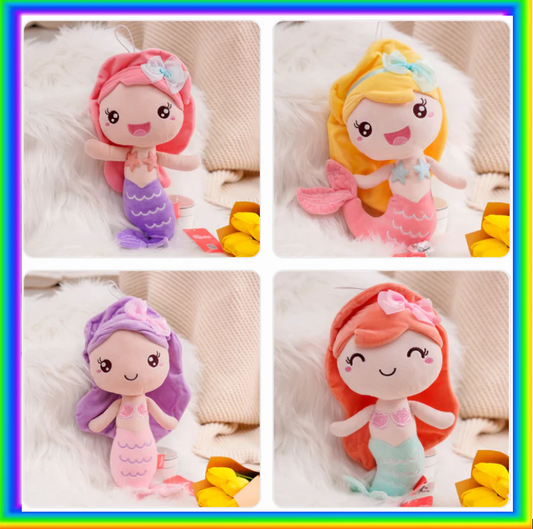 Cute Mermaid Plush Toys 20/28cm - Yellow/Pink/Purple/Orange