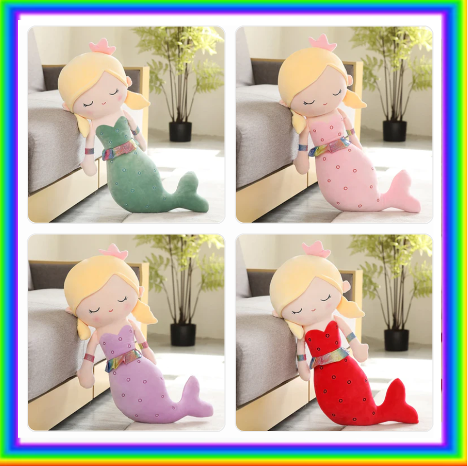 Cute Mermaid Plush Toys 40/60/80/115cm - Red/Green/Pink/Purple