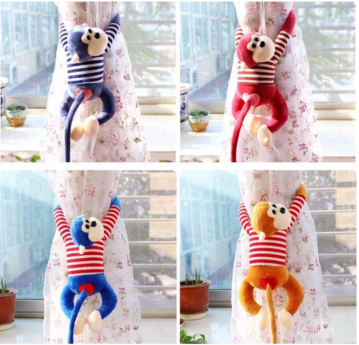 Cute Monkey Curtain Buckle Plush Toys - 10 Styles