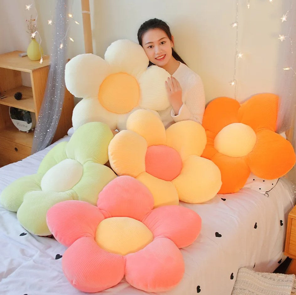 Flower Pillow Plush Toys 40/50/60cm - Yellow/White/Pink/Orange/Green