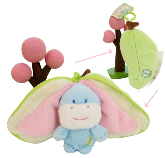 Funny Animal(Pig/Rabbit/Duck/Monkey/Donkey) In Fruit Bag Plush Keychains