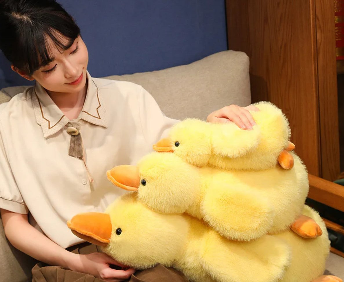 Cute Lying Duck Plush Toys 30/50/65cm - Yellow/White/Black/Pink/Purple