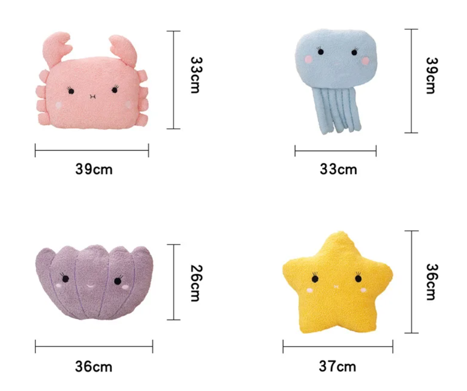 Cute Starfish/Octopus/Shell/Crab Plush Pillow Toy - 4 Styles