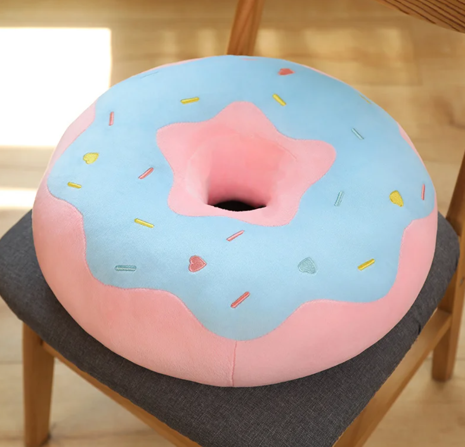 Donut Plush Pillow Toys 38/58cm - Blue/Brown/Pink/White