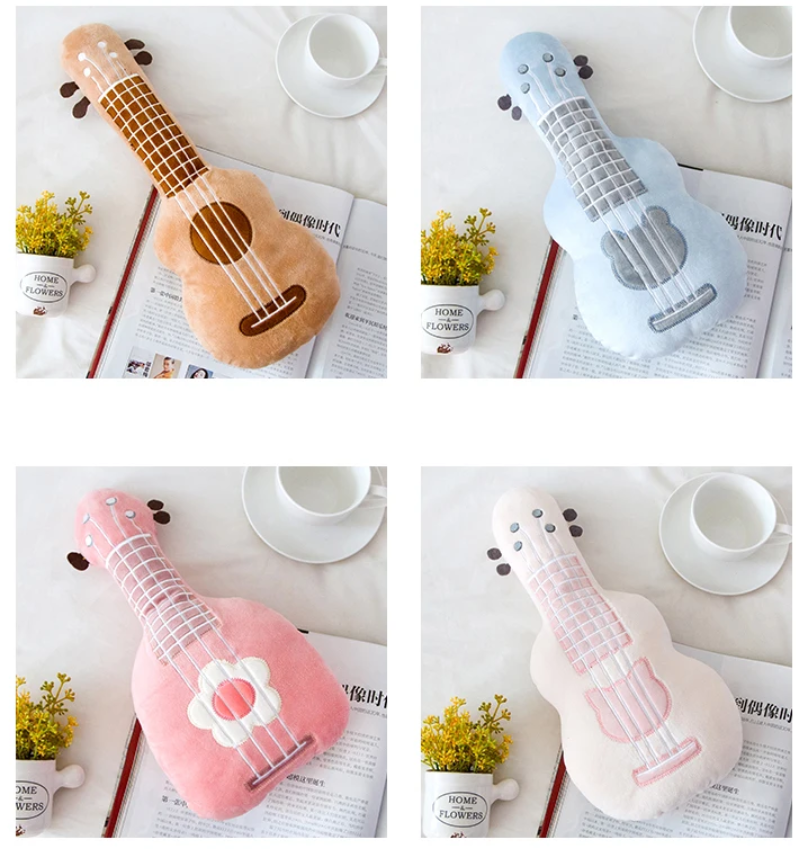 Guitar Plush Pillow Toys 37/47/60/70cm - Pink/Blue/Brown