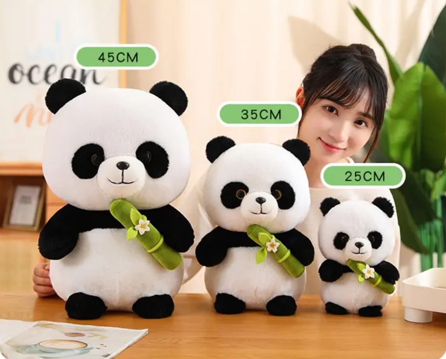 Cute Panda With Bamboo Plush Toys 25/35/45cm