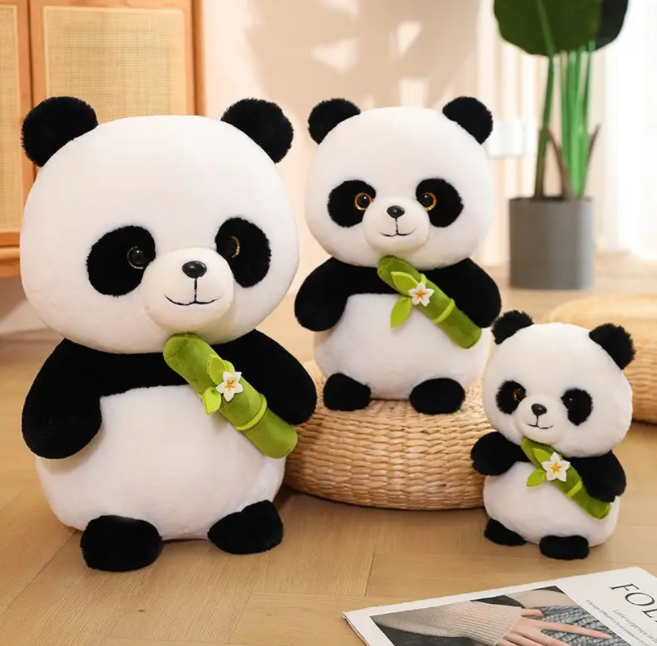 Cute Panda With Bamboo Plush Toys 25/35/45cm