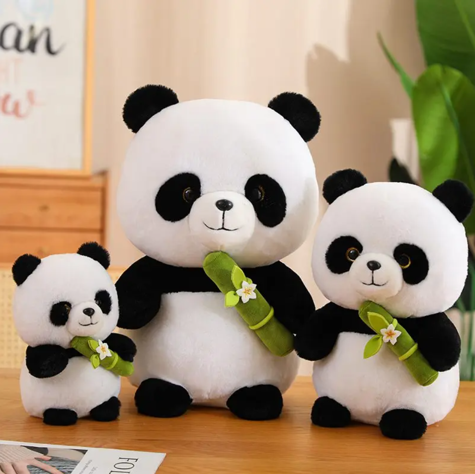 Cute Panda With Bamboo Plush Toys 25/35/45cm