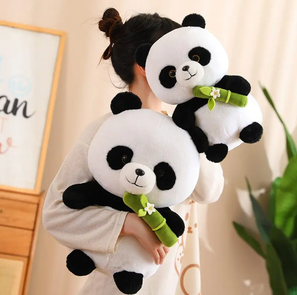 Cute Panda With Bamboo Plush Toys 25/35/45cm