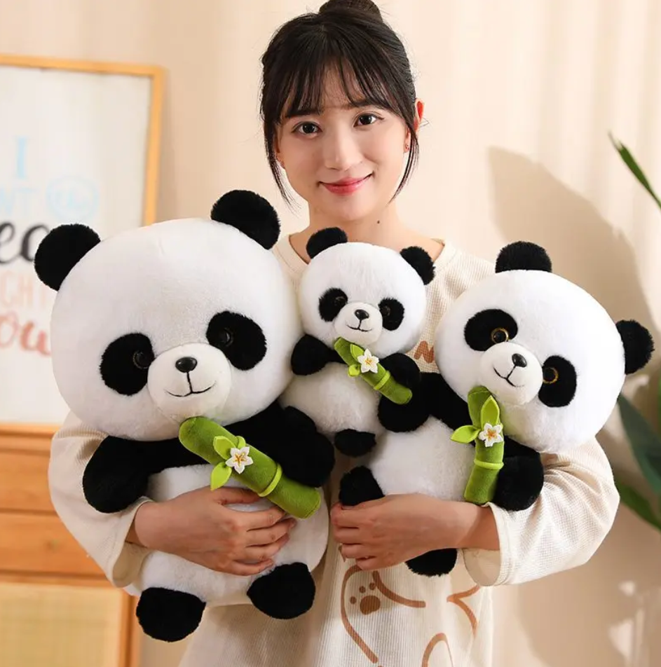 Cute Panda With Bamboo Plush Toys 25/35/45cm