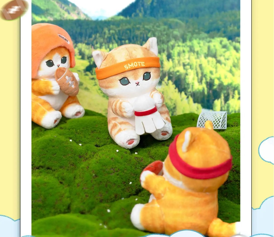 Mofusand Cat With Sport Series (Table Tennis/Rugby/Baseball/Basketball/Badminton/Swim) Plush Toys 20cm - 6 styles