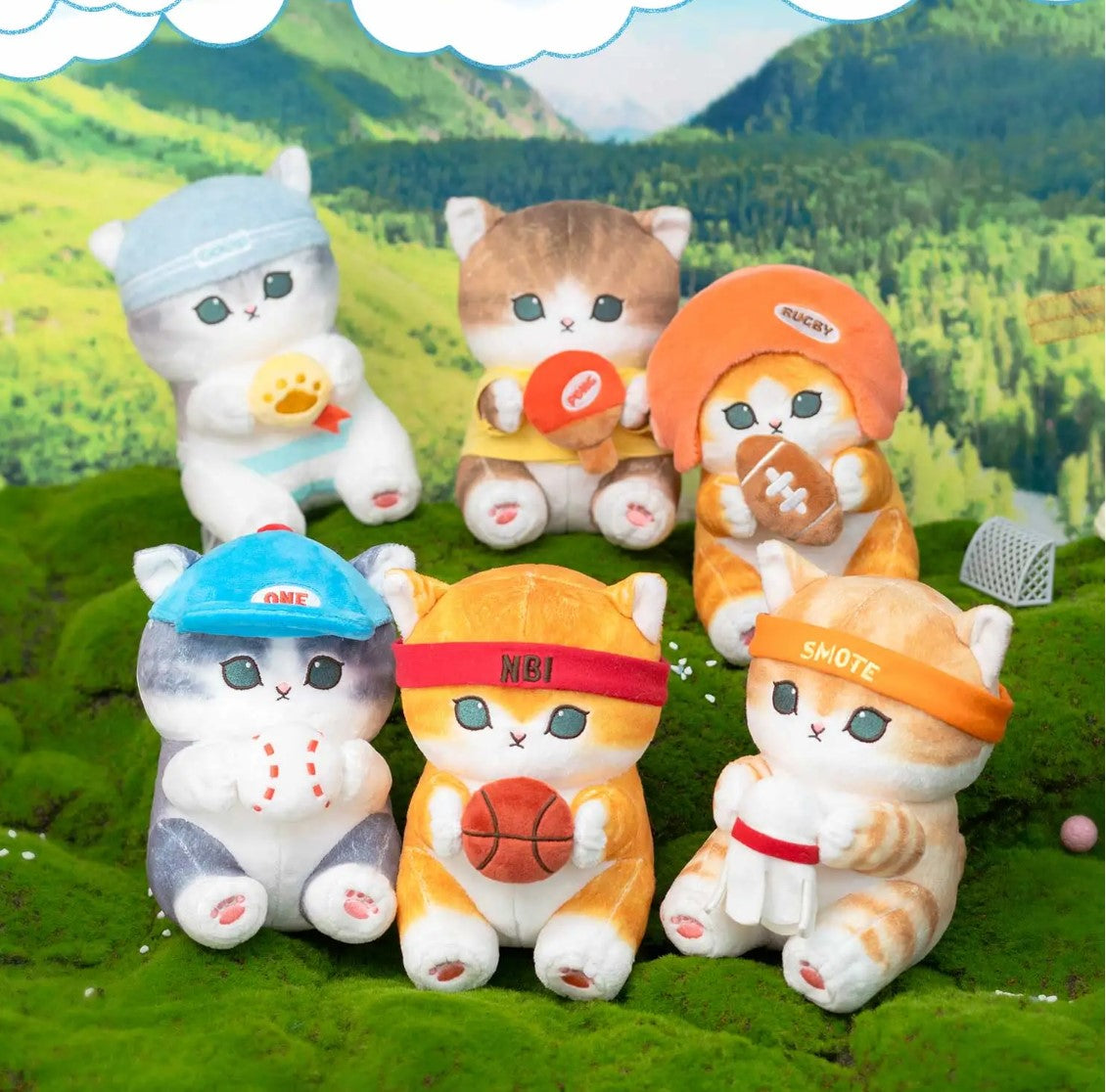 Mofusand Cat With Sport Series (Table Tennis/Rugby/Baseball/Basketball/Badminton/Swim) Plush Toys 20cm - 6 styles