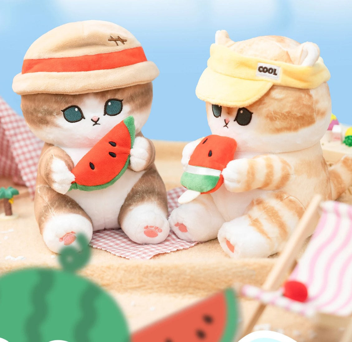 Mofusand Cat With Watermelon Series Plush Toys 22cm - 4 styles