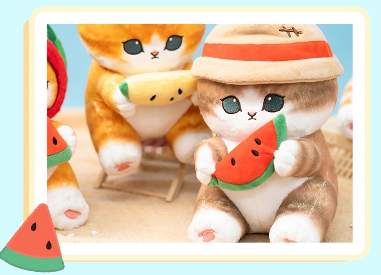 Mofusand Cat With Watermelon Series Plush Toys 22cm - 4 styles