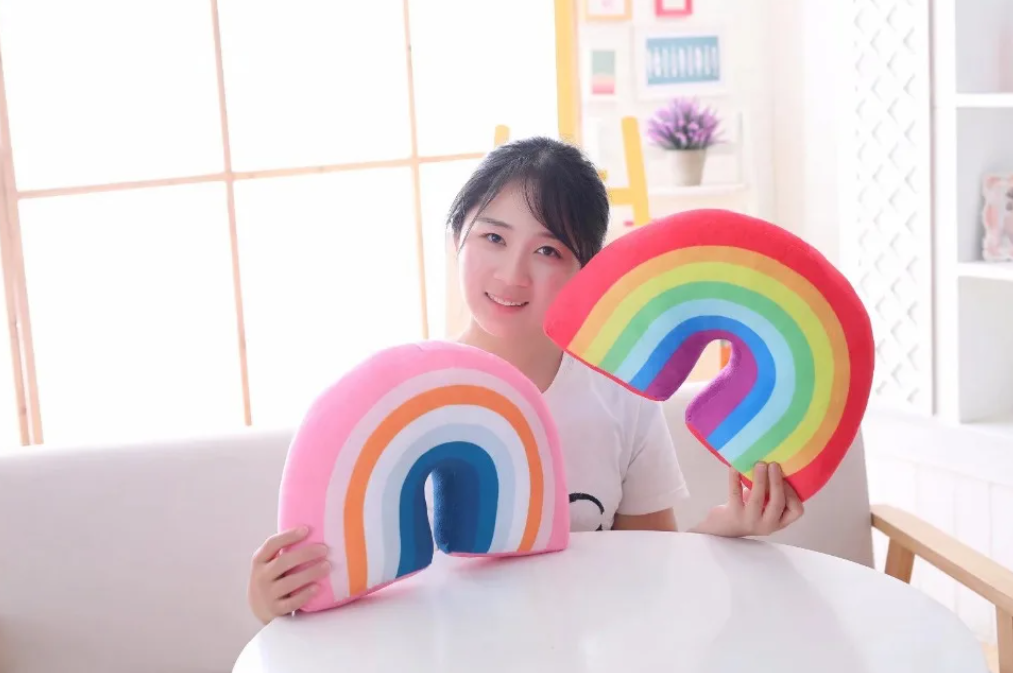 Rainbow U Shaped Plush Pillow Toys - 3 Styles