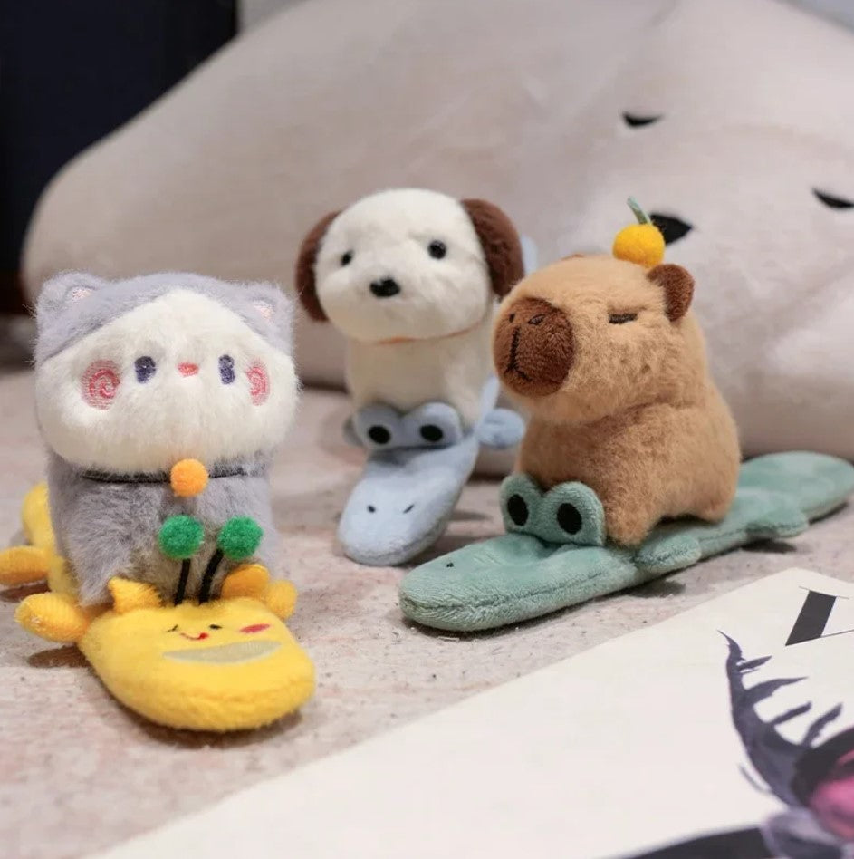 Cute Animal (Dog/Capybara/Cat) Plush Slap Band - 3 Styles