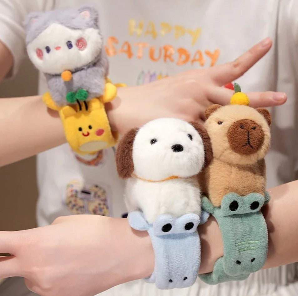 Cute Animal (Dog/Capybara/Cat) Plush Slap Band - 3 Styles