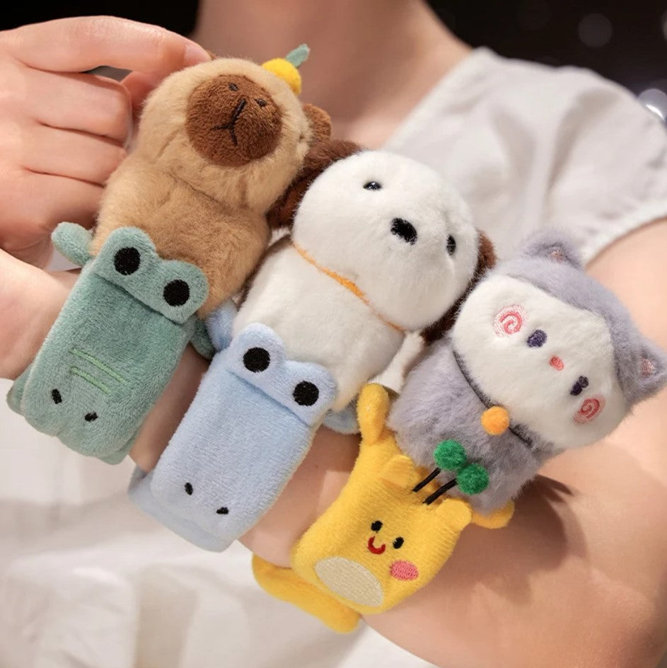 Cute Animal (Dog/Capybara/Cat) Plush Slap Band - 3 Styles