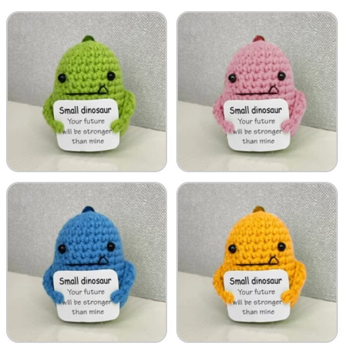 Handmade Knitted Animal(Frog/Pig/Shark/Owl/Bee/Dinosaur) With Positive Message - 16 Styles