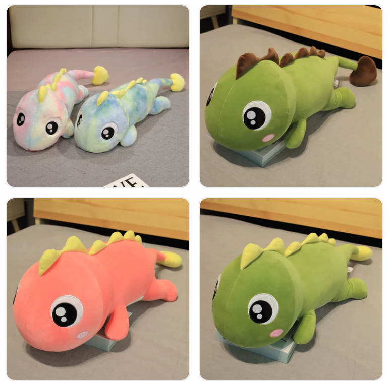 Cute Colorful Dinosaur Plush Pillow Toys 80/100/120cm - Green/Orange/Pink/Purple-6 Styles