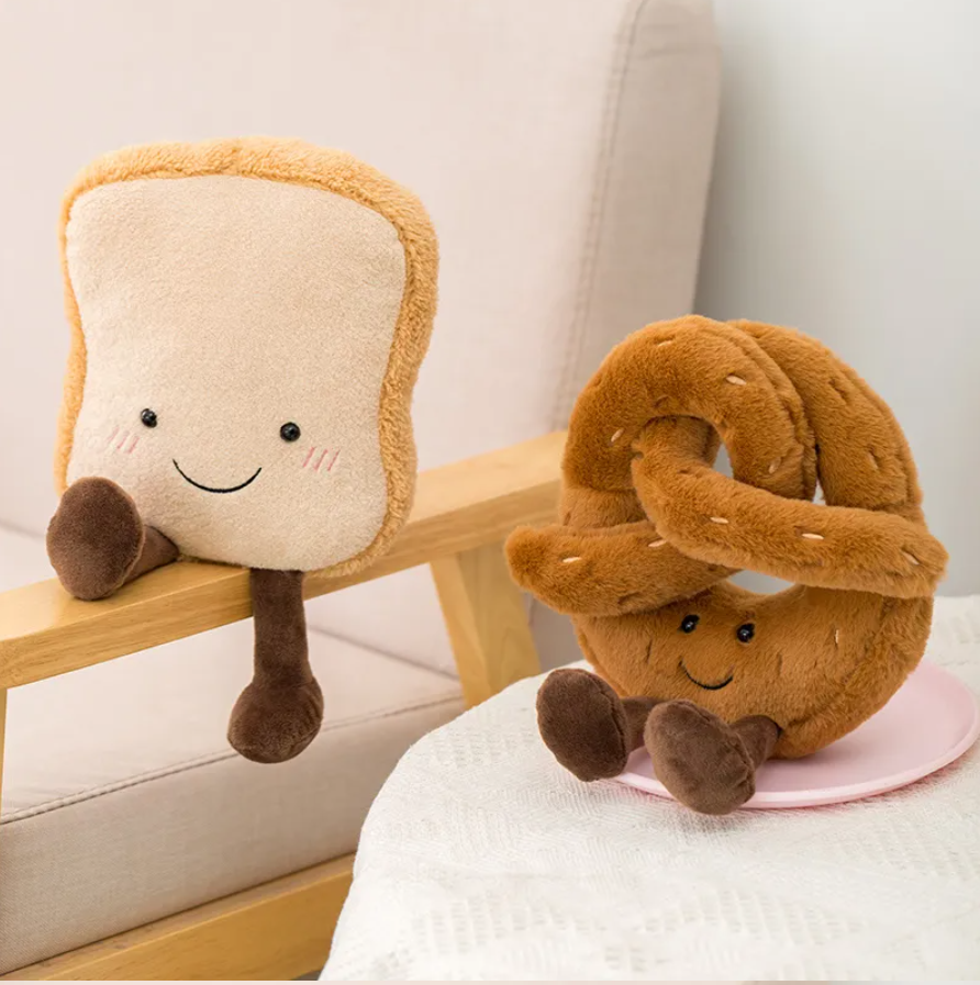 Cute Food Series(Croissant/Pritzel/Bread) Plush Toys 18-20cm