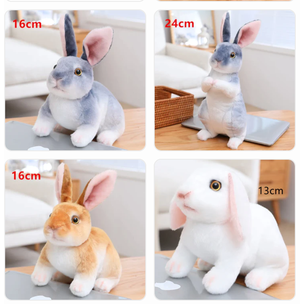 Long Ears Rabbit Lifelike Plush Toys 13/16/18/24cm - 17 Styles