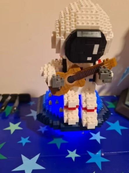 Cute Astronaut and Guitar With Light Mini Building Blocks (1423pcs)