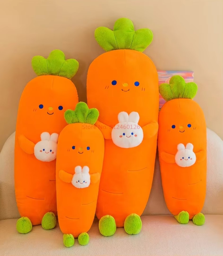 Cute Carrot with Rabbat  Plush Pillow Toys 65/80/95/115cm