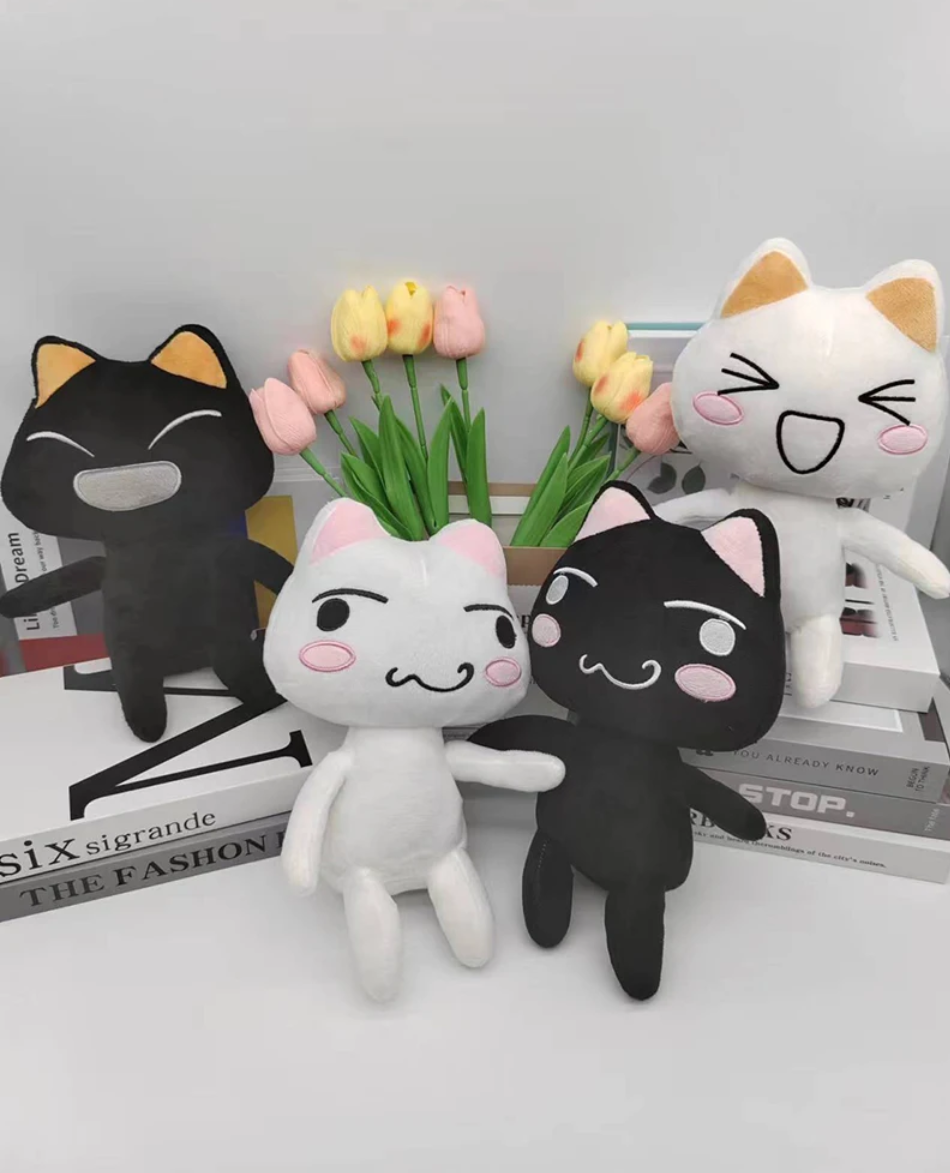 Cute Black/White Cat Plush Toys 27-30cm (4 Styles)