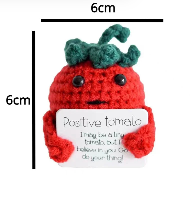 Handmade Knitted Vegetable (Potato/Tomoto) With/Without Positive Message - 11 Styles