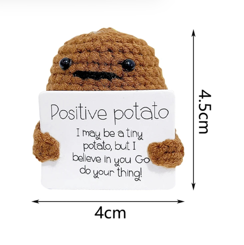 Handmade Knitted Vegetable (Potato/Tomoto) With/Without Positive Message - 11 Styles