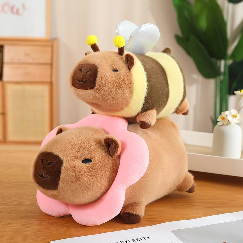 Cute Capybara With Dress Up(Lion/Flower/Bread/Bee) Plush Toys 25/35cm