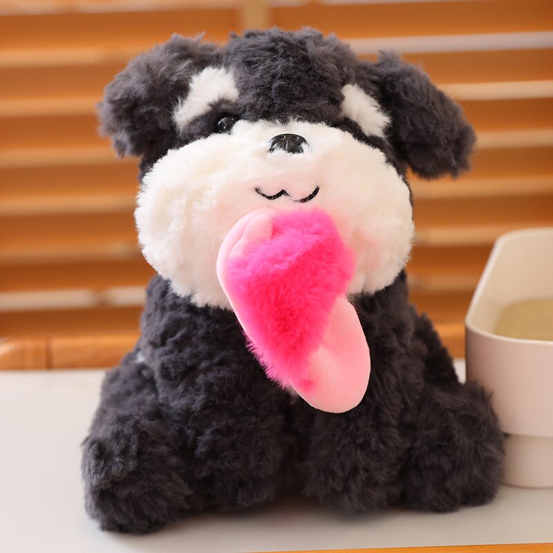 Dog(Schnauzer) With Slipper Plush Toys 21/29/40cm - Pink/Green