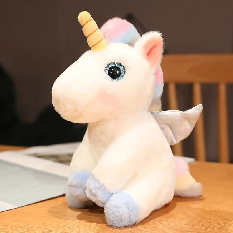 Cute Kawaii Colourful Unicorn Plush Toys 25cm Blue Yellow Pink