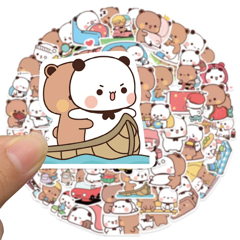 50 pcs (Random) Cute/Kawaii Panda and Bear Stickers