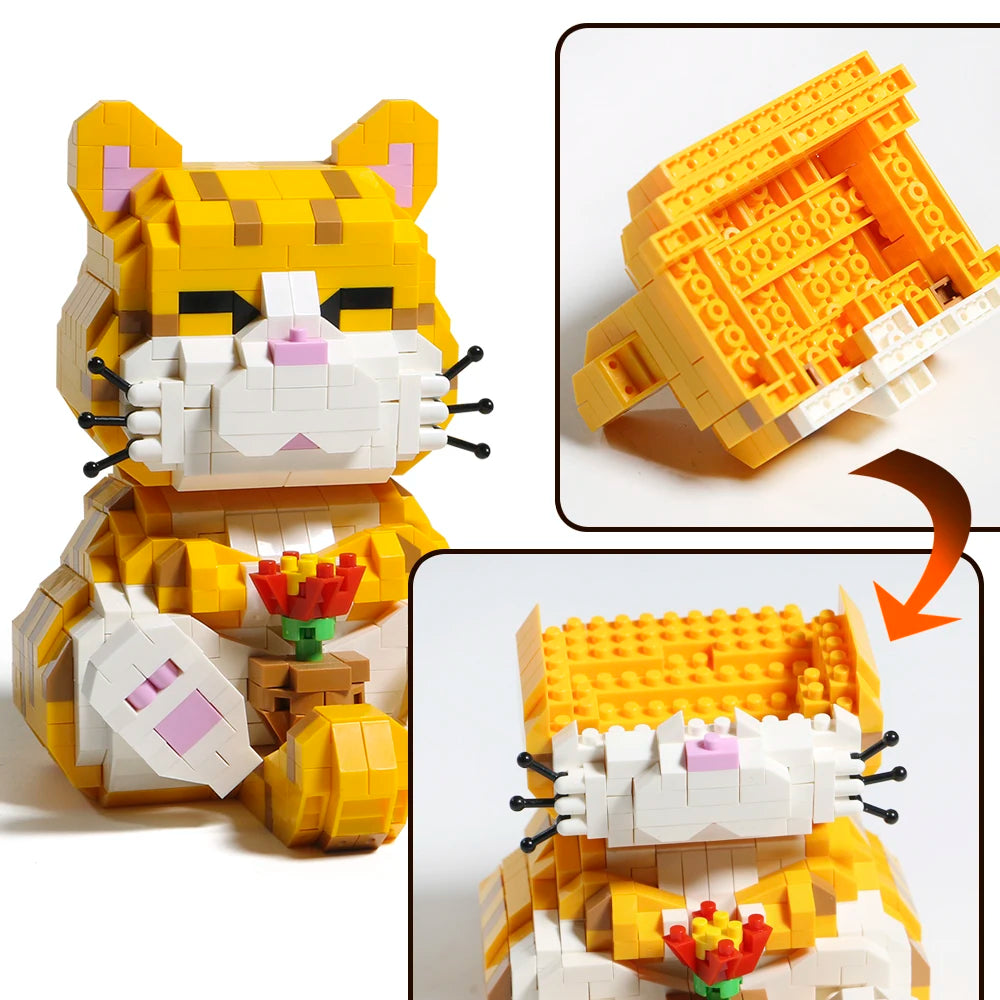 Cute Cat Mini Building Blocks 10cm