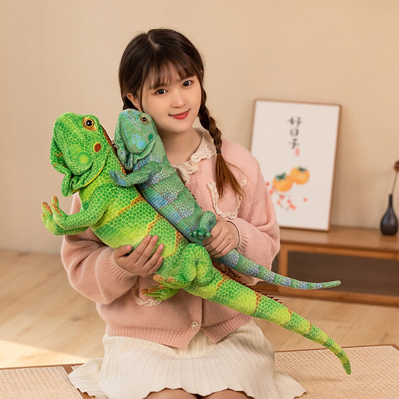 Chameleon Lifelike Plush Toys 65cm/95cm - Light Green/Dark Green