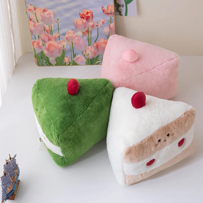 Cute Food Series (Cake) Plush Toys 30x25cm - Brown/Green/Pink