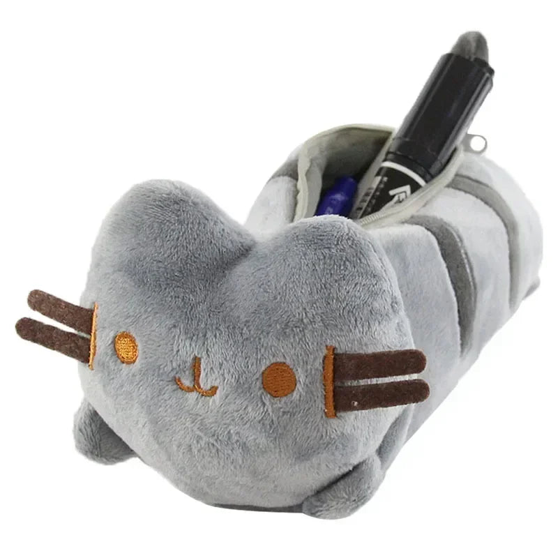 Cute/Kawaii Grey Cat Pencil Plush Bag - 2 Styles