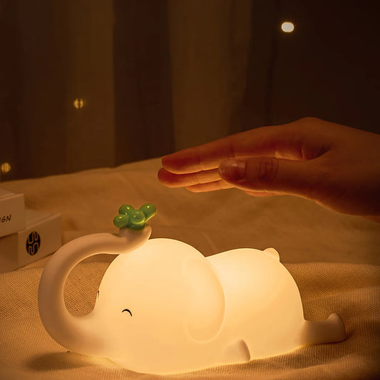 LED Night Light Elephant Silicone Lamp - 2 Styles