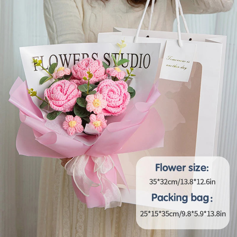 Cotton Rope Handmade Flower and Bag Bouquets -9 Styles