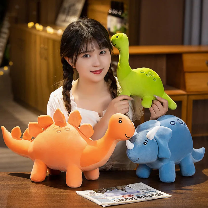 Dinosaur (Triceratops/Stegosaurus/Brachiosaurus) Plush Toys 28-55cm - Orange/Green/Blue